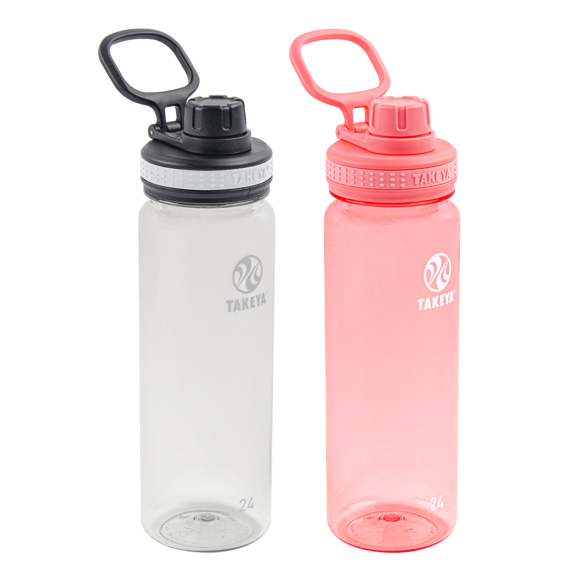 tritan-water-bottle-bundle-with-spout-lid-2-pack-b2 51689-Tritan-Spout-24-2pk-Clear-FlutterPink-angle_2e2a67e8-7240-4517-90e1-85605eacf4b2.png